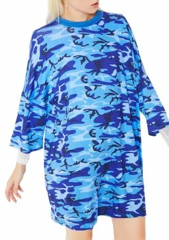 The Ragged Priest Blue Camo Dress Dresses
