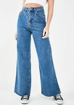 The Ragged Priest Bottoms Mid Blue Trip Skater Jeans