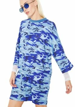 The Ragged Priest Blue Camo Dress Dresses