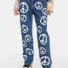 The Ragged Priest Peace Printed Hope Release Jeans Boyfriend Jeans