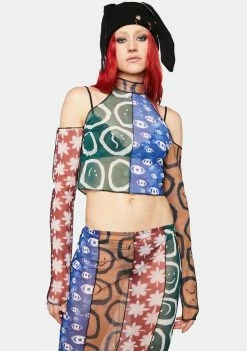 The Ragged Priest Sheer Crop Top Worship Mesh Crop Top