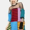The Ragged Priest Nerve Patchwork Stripe Tee Dress Dresses