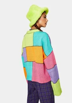 The Ragged Priest Tops Dunce Colorblock Knit Sweater