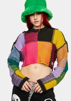 The Ragged Priest Mirage Knit Cropped Sweater Tops