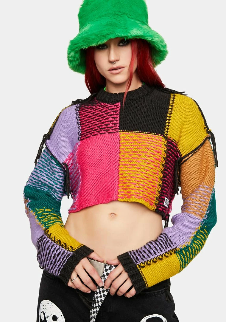 Best Pirce π The Ragged Priest Mirage Knit Cropped Sweater Tops π€© 3 The Ragged Priest Mirage Knit Cropped Sweater Tops