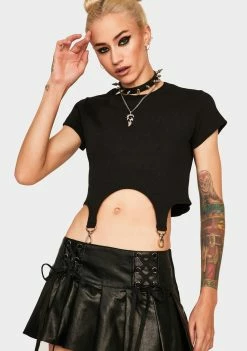 The Ragged Priest Black Rib Ringer Top