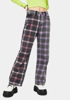 The Ragged Priest Jekyl Mix Check Dad Jeans