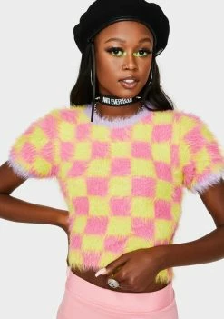 The Ragged Priest Tops Data Fuzzy Crop Tee