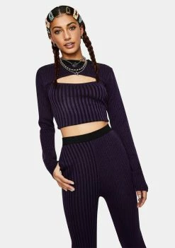 The Ragged Priest Breach Striped Crop Top