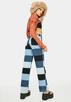 The Ragged Priest Boyfriend Jeans Merge Patchwork Jeans