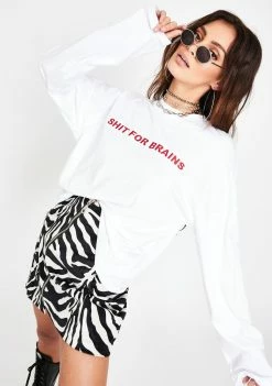 The Ragged Priest White Shit For Brains Skater Tee