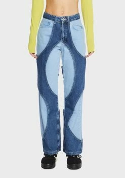 The Ragged Priest Circle Layered Dad Jeans Boyfriend Jeans