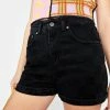 The Ragged Priest Charcoal Rave Denim Shorts Bottoms