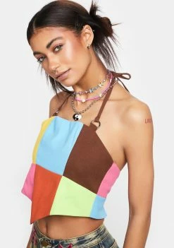 The Ragged Priest Rodeo Patchwork Halter Top