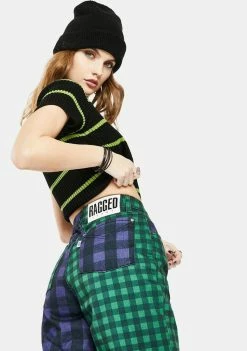 The Ragged Priest Tops Swing Striped Crop Top