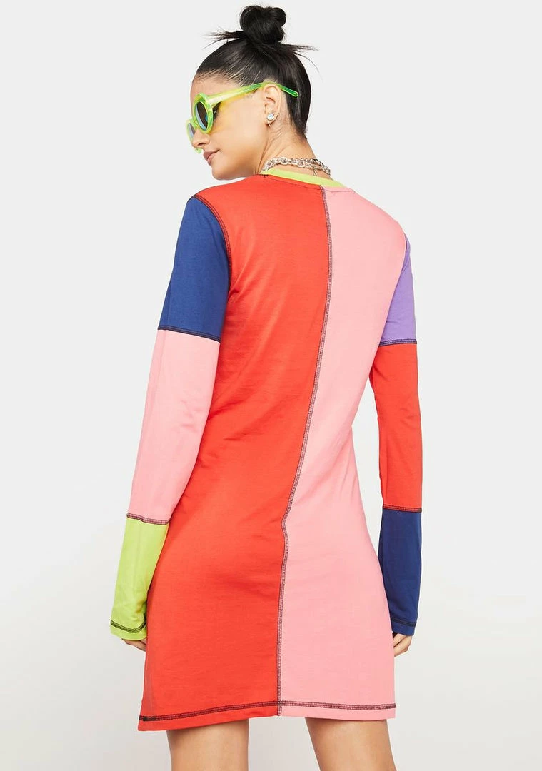 Coupon 🤩 The Ragged Priest Topic Colorblock Mini 👗 Dress 👗 Dresses ⭐ 5 The Ragged Priest Topic Colorblock Mini Dress Dresses