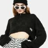 The Ragged Priest Tops Creep Waffle Knit Crop Sweater
