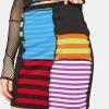 The Ragged Priest Performer Patchwork Stripe Mini Skirt Bottoms