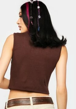 The Ragged Priest Tops Brownie Cut-Out Top