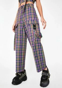 The Ragged Priest Break Plaid Cargo Pants Bottoms