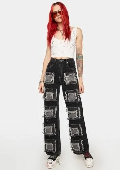 Cheap 🔥 The Ragged Priest Charcoal Rubic Baggy 👖 Jeans 👏 7 The Ragged Priest Charcoal Rubic Baggy Jeans