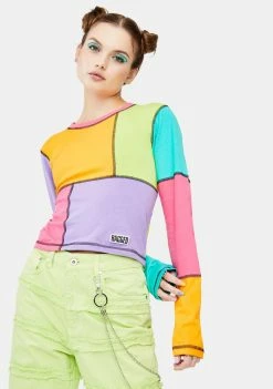 The Ragged Priest Tops Mixer Colorblock Long Sleeve Tee