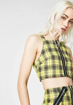 Cheap ๐ The Ragged Priest Tops Tartan Kiddo Crop Top ๐ 9 The Ragged Priest Tops Tartan Kiddo Crop Top