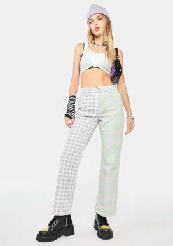 Best Pirce π₯ The Ragged Priest Bottoms Vibe Mixed Check π Jeans π 7 The Ragged Priest Bottoms Vibe Mixed Check Jeans