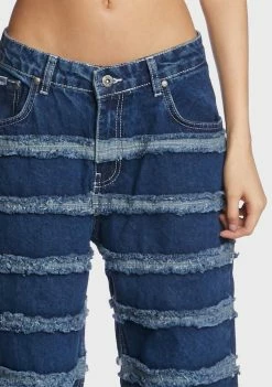 The Ragged Priest Blue Seamed Release Jeans Bottoms