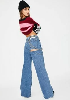 The Ragged Priest Chain Wide Leg Jeans