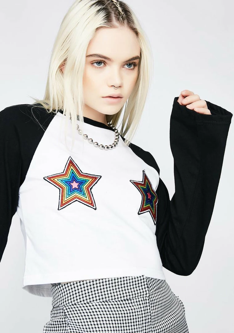 Cheapest ⌛ The Ragged Priest Starstruck Crop Long Sleeve ⭐ 5 The Ragged Priest Starstruck Crop Long Sleeve