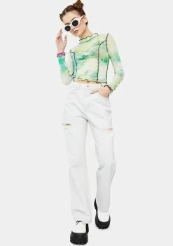 The Ragged Priest Slasher Distressed Dad Jeans