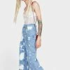 The Ragged Priest Bleach Splattered Grip Wide Leg Jeans Bottoms