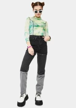 The Ragged Priest Bottoms Shade Ombre Denim Mom Jeans