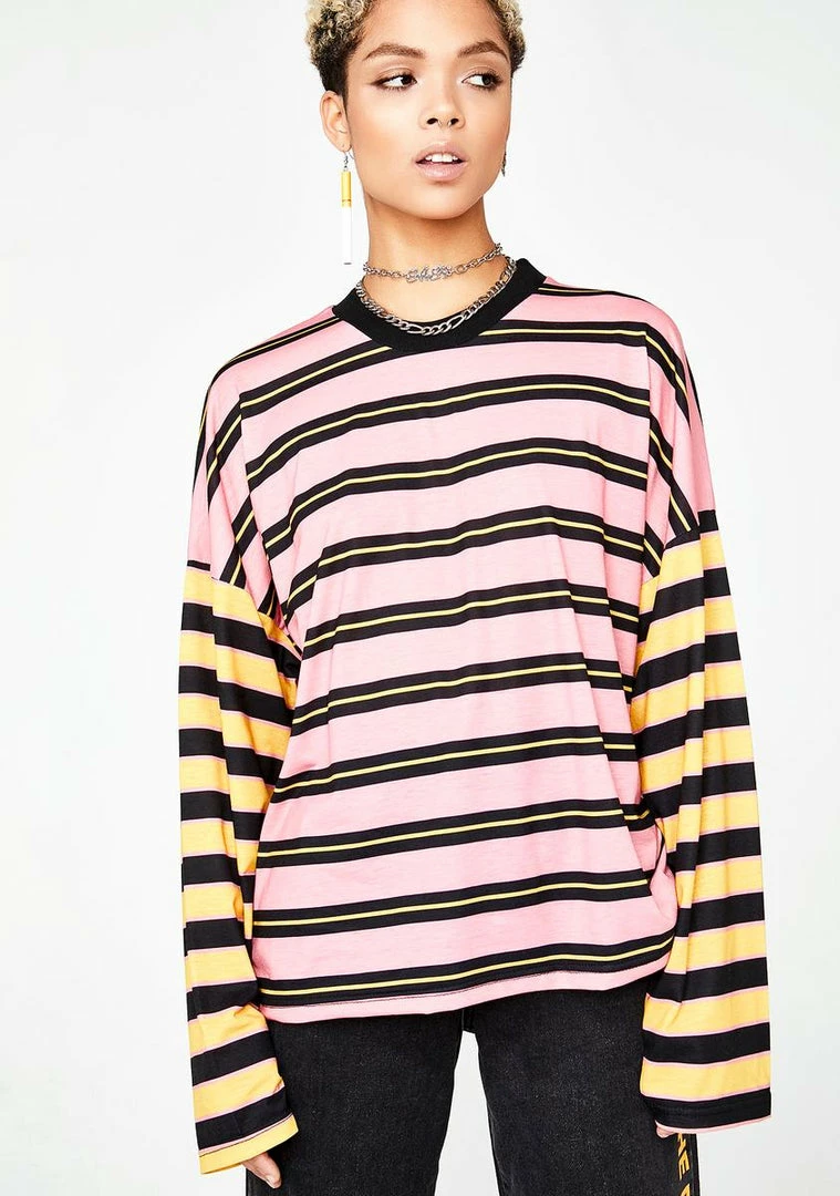 Best deal 👏 The Ragged Priest Tops Stripe Skater Long Sleeve 👍 3 The Ragged Priest Tops Stripe Skater Long Sleeve