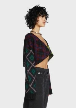 The Ragged Priest Tops Garage Plaid Cardigan