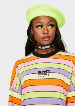 The Ragged Priest Rainbow Stripe Skater Dress