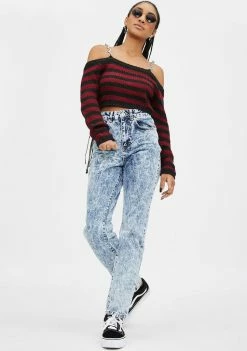 The Ragged Priest Acid Blue Cougar Mom Jeans