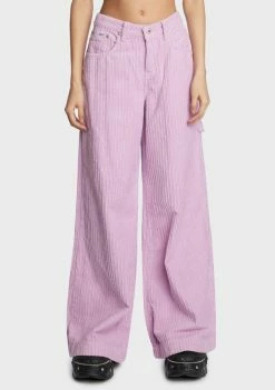 The Ragged Priest Bottoms Pink Cord Sweeper Jeans