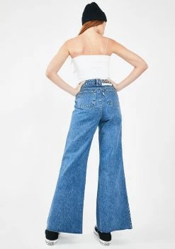 The Ragged Priest Bottoms Mid Blue Trip Skater Jeans