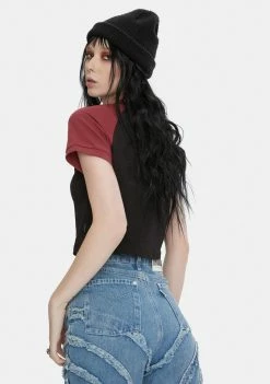 The Ragged Priest Manor Ringer Crop Tee Tops