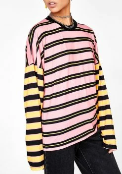 Best deal 👏 The Ragged Priest Tops Stripe Skater Long Sleeve 👍 8 The Ragged Priest Tops Stripe Skater Long Sleeve