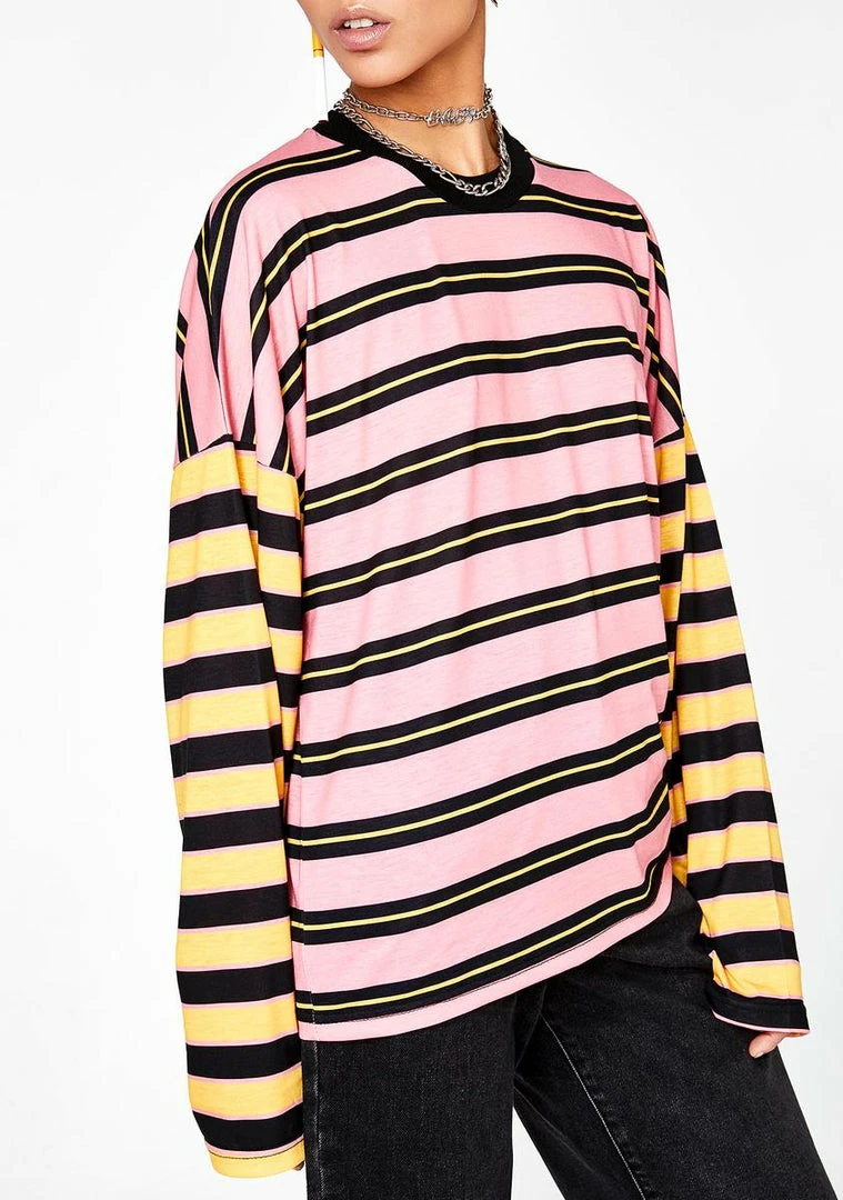 Best deal 👏 The Ragged Priest Tops Stripe Skater Long Sleeve 👍 5 The Ragged Priest Tops Stripe Skater Long Sleeve