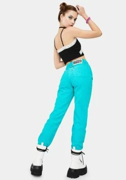 The Ragged Priest Bottoms Teal Jumbo Corduroy Pants