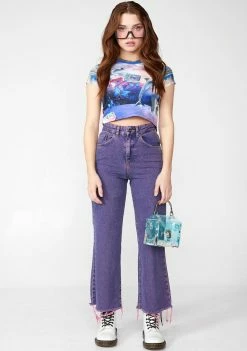 The Ragged Priest Overdyed Crop Jeans Bottoms