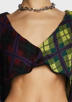 The Ragged Priest Tops Garage Plaid Cardigan