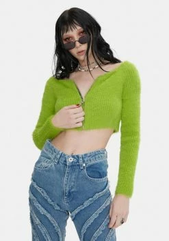 The Ragged Priest Venom Fuzzy Knit Crop Top Tops