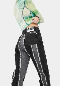 The Ragged Priest Charcoal Breacher Distressed Denim Jeans