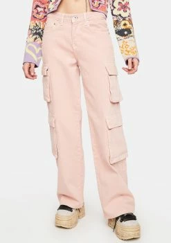 The Ragged Priest Pink Combat Release Jeans Cargo Pants