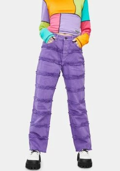The Ragged Priest Purple Crook Distressed Denim Jeans Bottoms